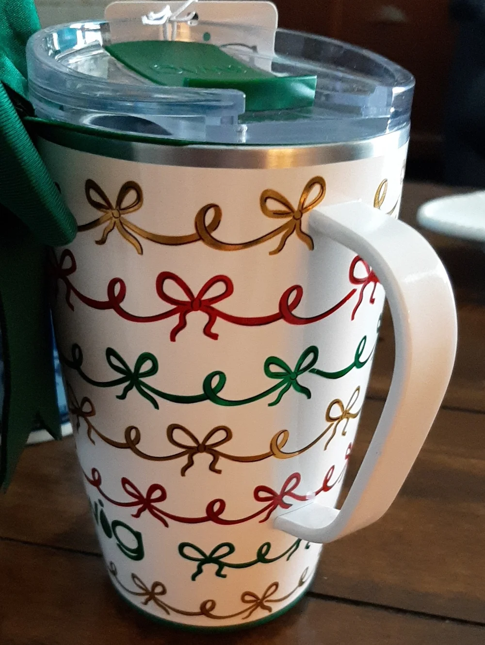 Swig Holiday Ribbon Pattern 18oz Tumbler NWT